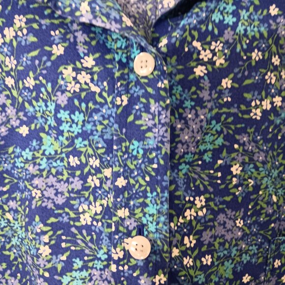 L.L. Bean Women's Cotton Button Up Shirt Blouse Long Sleeve Floral Top Size 3X - Picture 5 of 9